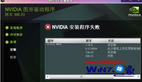 win7系统电脑安装显卡驱动显示NVIDIA安装程序失败的解决方法